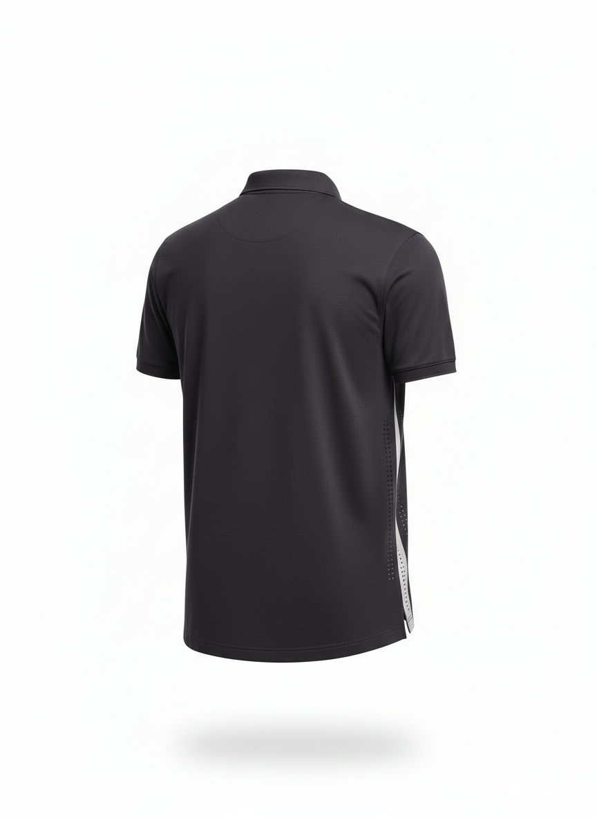 Dark Gray Sport Style Technical Polo