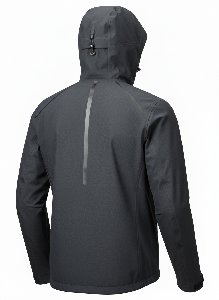 Black Taped Seam Hardshell Jacket