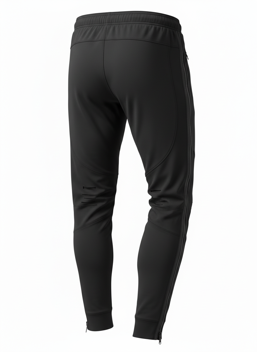 Black Articulated Four-Way Stretch Joggers Pants