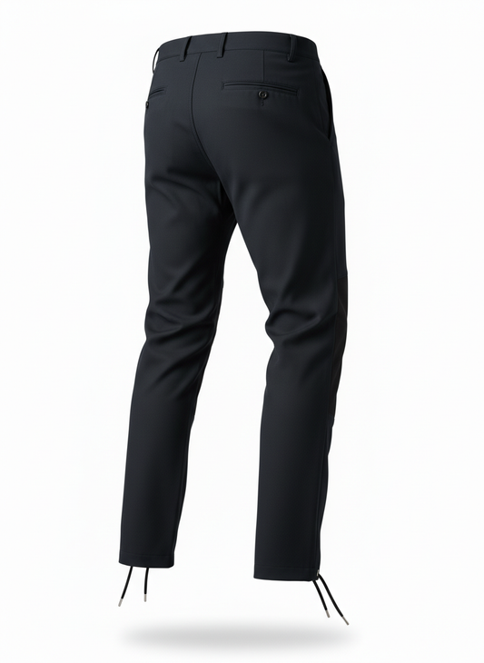 Black Shielded Nylon Overlay Pants