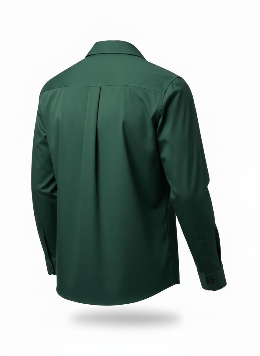 Dark Green Nylon-Cotton Technical Shirt
