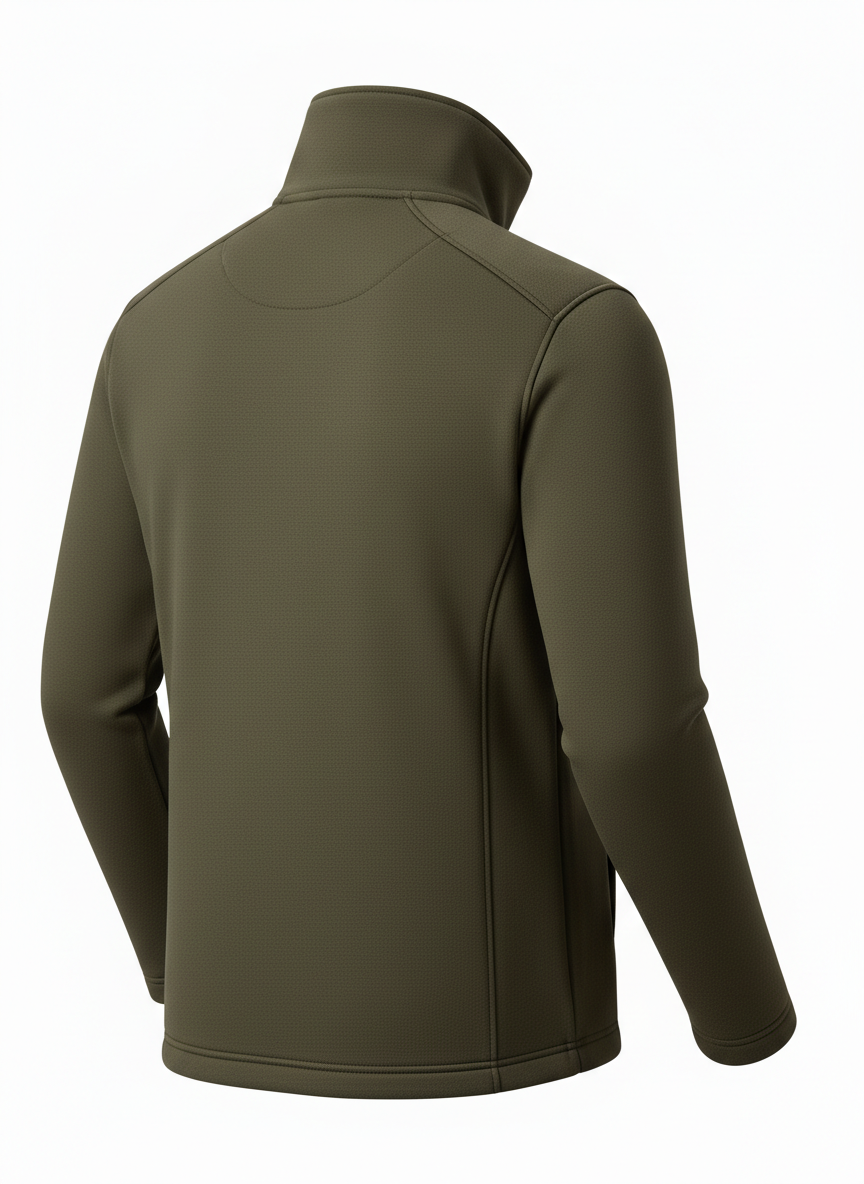 Dark Green Bonded Thermal Cardigan