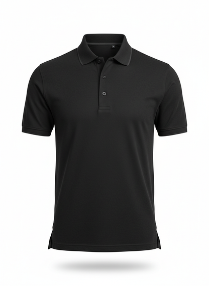 Black Rigid Pique Performance Polo