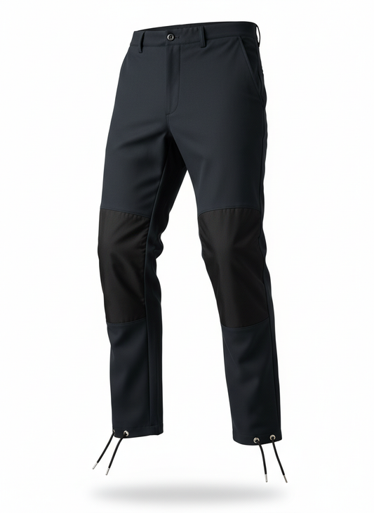 Black Shielded Nylon Overlay Pants