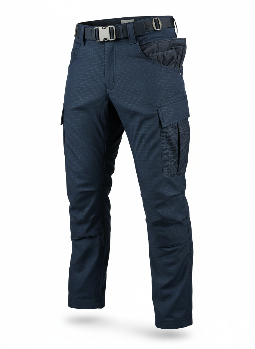 Navy Granite Weave Tactical Pants