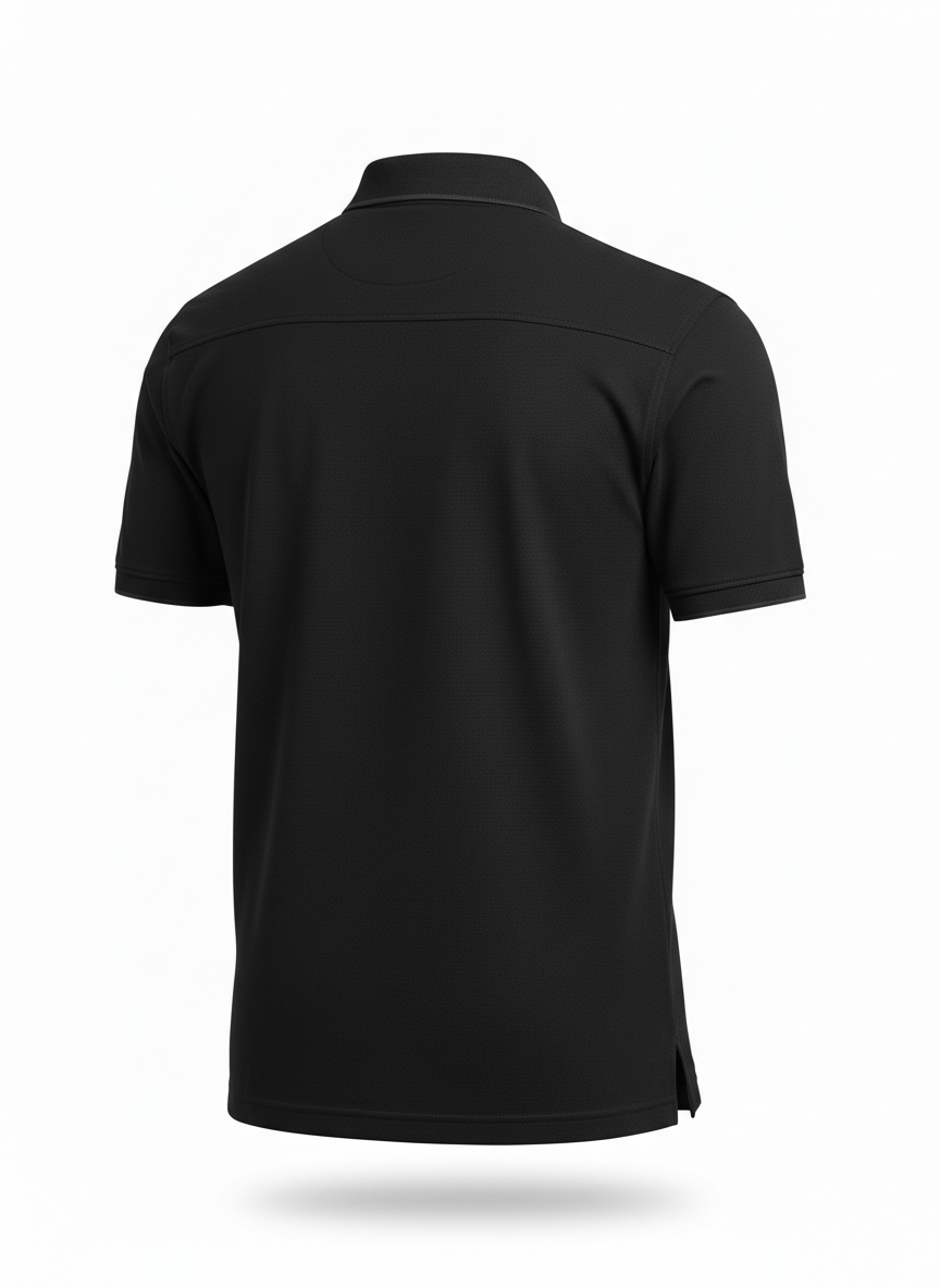 Black Rigid Pique Performance Polo
