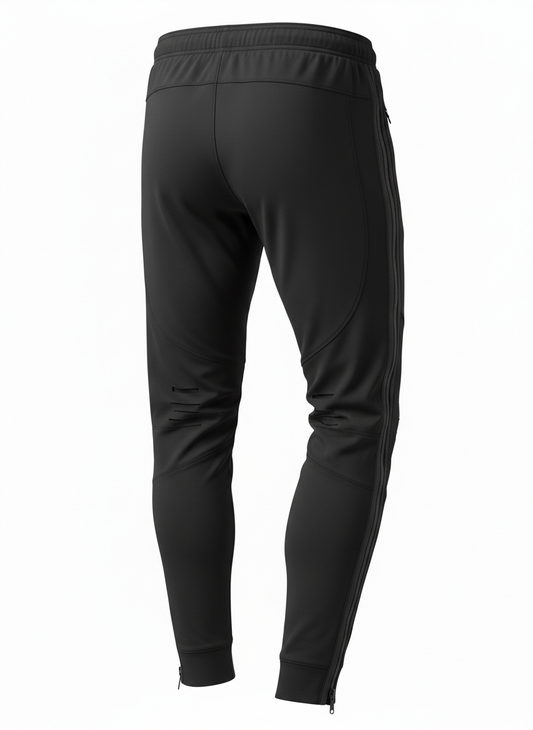 Black Articulated Four-Way Stretch Joggers Pants