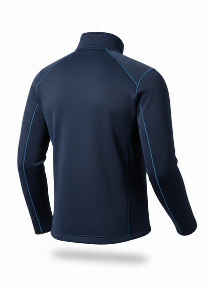 Navy Bonded Knit Thermal Mid-Layer Jacket