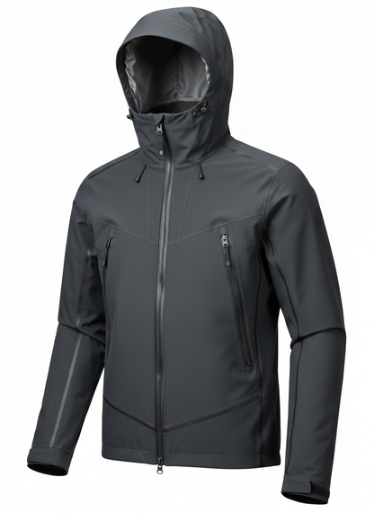 Black Taped Seam Hardshell Jacket