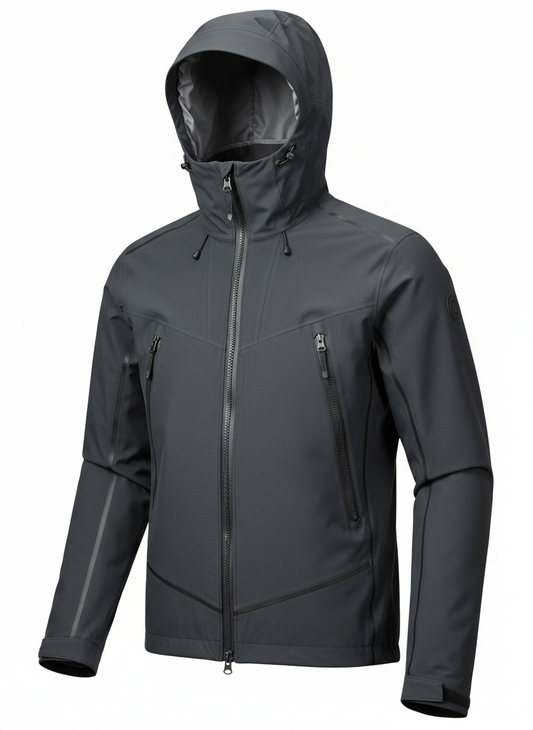 Black Taped Seam Hardshell Jacket