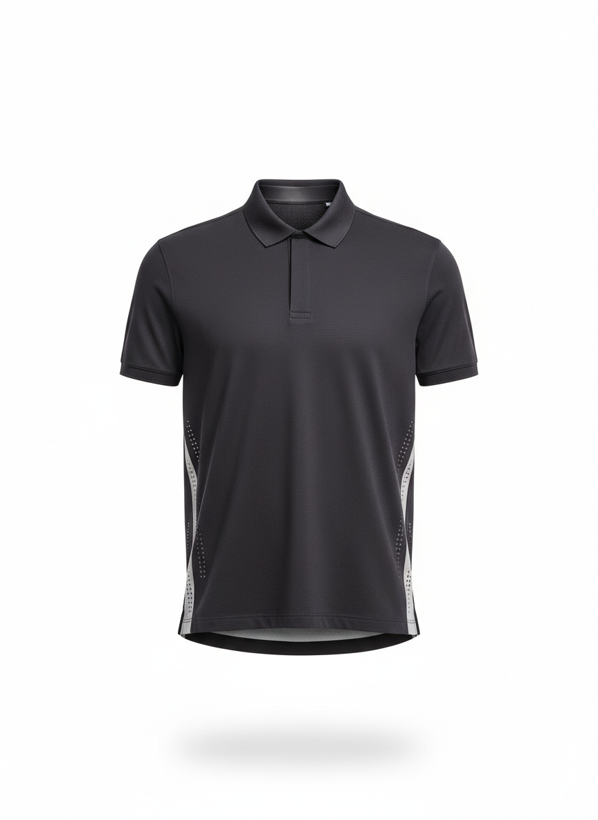 Dark Gray Sport Style Technical Polo