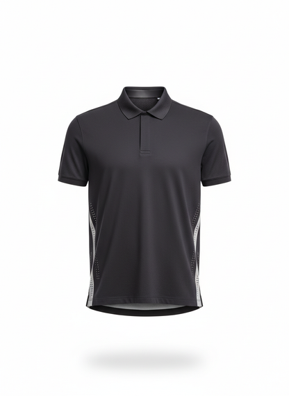 Dark Gray Sport Style Technical Polo