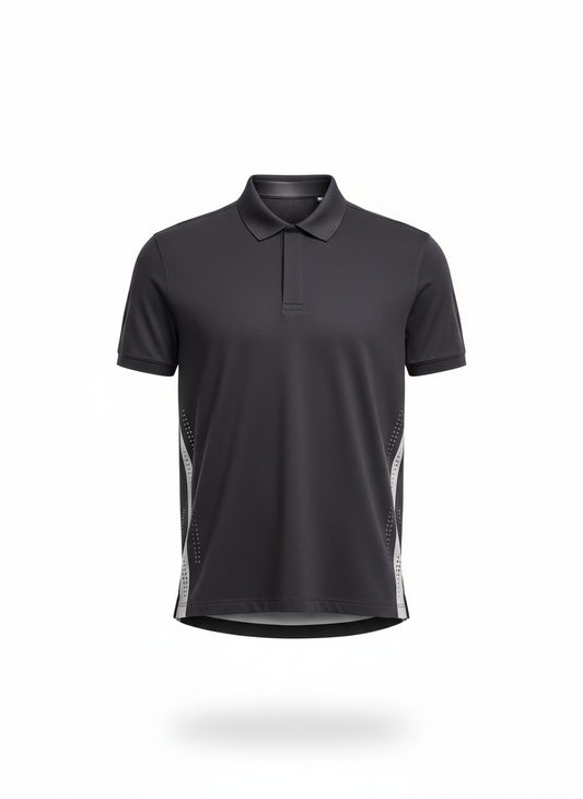 Dark Gray Sport Style Technical Polo