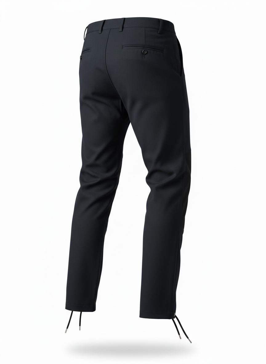 Black Shielded Nylon Overlay Pants